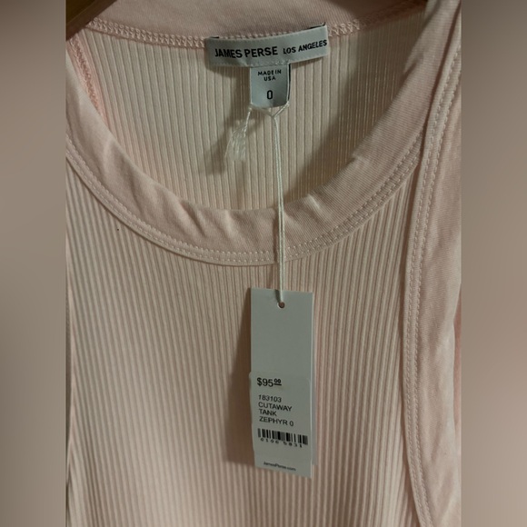 James Perse Ribbed Stretch-Supima Cotton Tank in Pink Size 0 (US 2) NWT - Picture 7 of 8